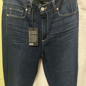 NWT PAIGE Hoxton Ankle High Rise Skinny jeans size 31 dark wash